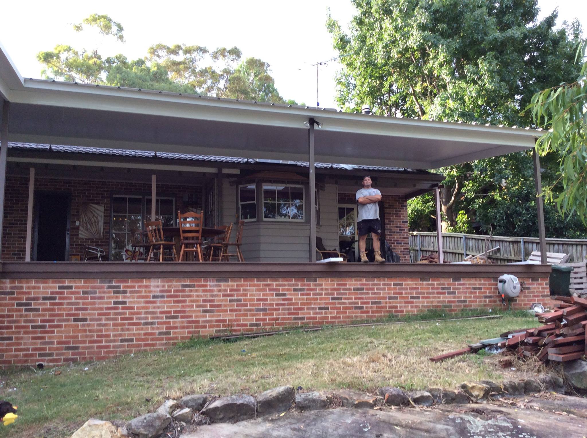Owner-builder with completed deck in bushfire prone area