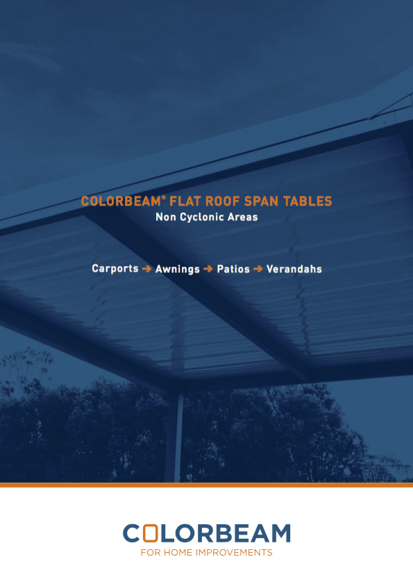 Colorbeam flat roof span tables brochure for non-cyclonic areas