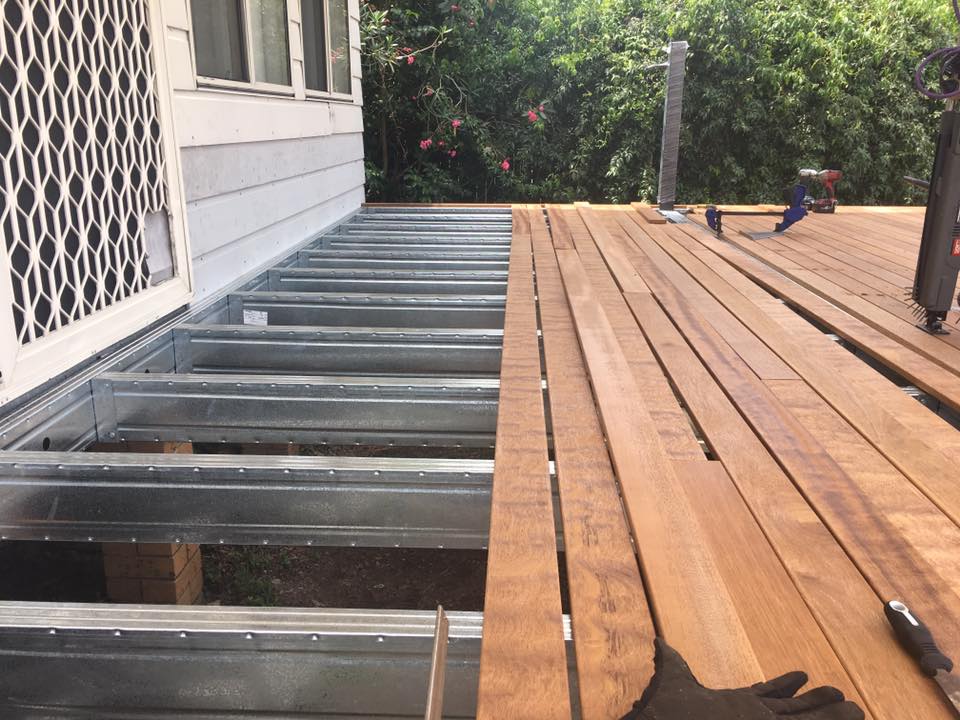 Decking boards over Boxspan deck frame