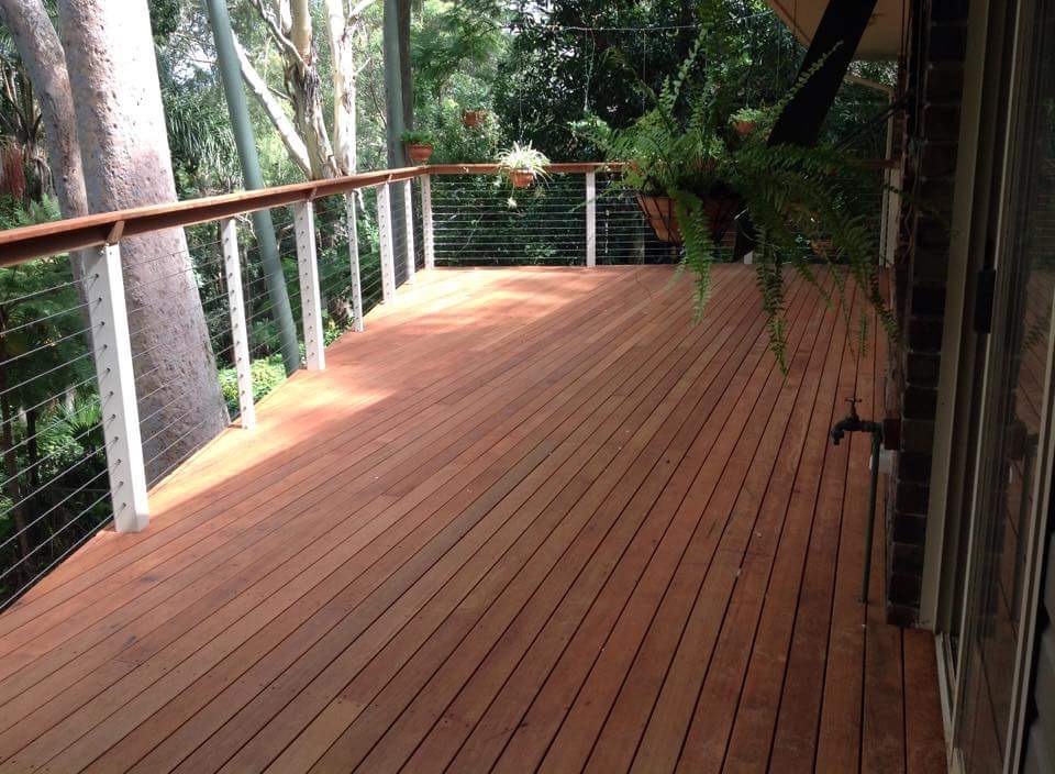 Decking boards installed at an angle not square over Boxspan deck frame