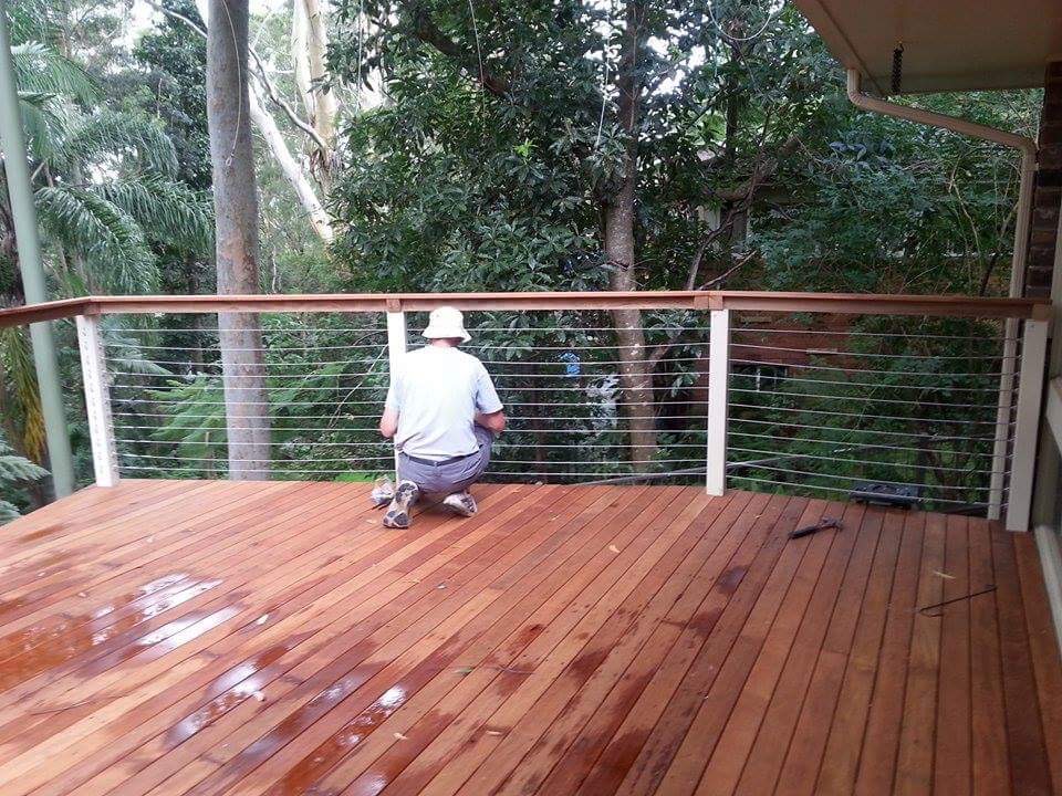 Decking boards installed diagonally over Boxspan deck frame