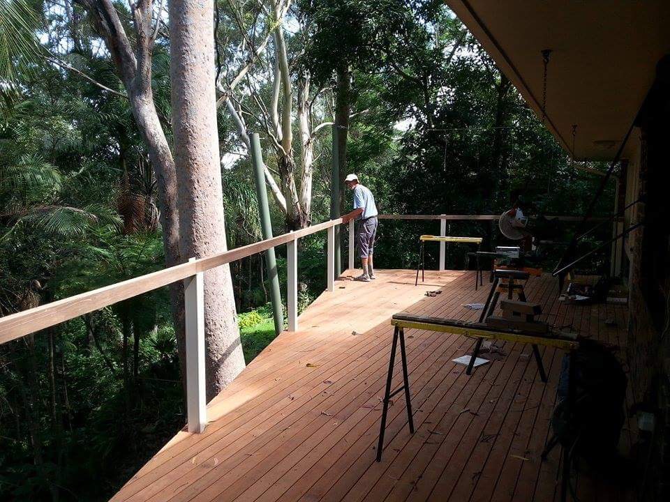 Decking boards installed diagonally over Boxspan deck frame