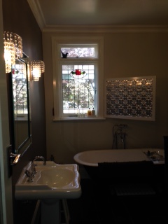 Bathroom in completed house on Boxspan frame