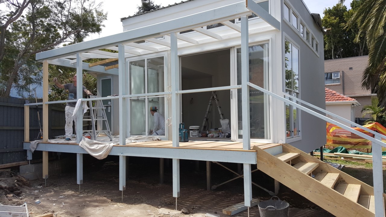 Granny flat on timber floor frame supported by Ezipier