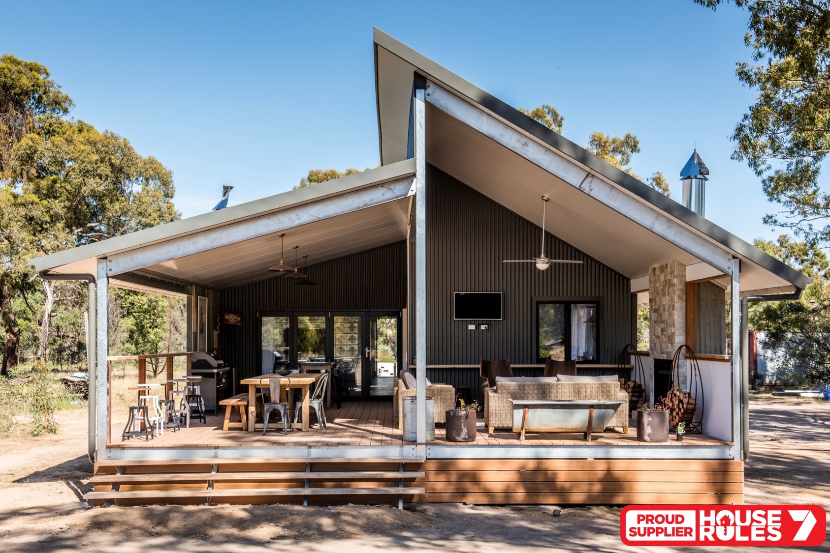 House Rules Victorian house reveal of outdoor area on boxspan floor system